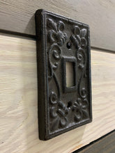 Load image into Gallery viewer, Cast Iron Cover,Shabby Chic, Vintage Style Cast Iron, Metal Single Switch Plate, Light Switch plates, Switch plate Cover, Light Switch Cover