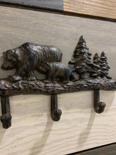 Load image into Gallery viewer, Cast Iron Bear Hook, Cast Iron 4 Coat Hook, Towel Hook, Bedroom Wall Hanger, Outdoor Space Saver, Storage System, Wall Hanging