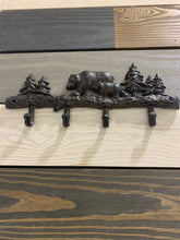 Load image into Gallery viewer, Cast Iron Bear Hook, Cast Iron 4 Coat Hook, Towel Hook, Bedroom Wall Hanger, Outdoor Space Saver, Storage System, Wall Hanging