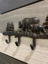 Load image into Gallery viewer, Cast Iron Bear Hook, Cast Iron 4 Coat Hook, Towel Hook, Bedroom Wall Hanger, Outdoor Space Saver, Storage System, Wall Hanging
