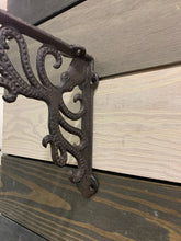 Load image into Gallery viewer, Cast Iron Octopus Shelf Bracket, Rustic Iron Shelf Bracket, Antique Iron Bracket, Beach House Shelving, Iron Bracket, Rustic Shelf Bracket