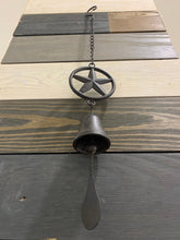 Load image into Gallery viewer, Cast Iron Bell, Western Flair, Dinner bell, Outdoor Wind Chime, Front Door Bell, Wall Hanging Bell, Garden Deco, Vintage, Wall Mounted Bell