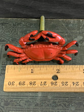 Load image into Gallery viewer, Red Crab Knob, Metal Red Crab Knob, Nautical Dresser Drawer Knob, Cabinet Knob, Red Cabinet Knobs, Nautical Drawer Pull, Crab Pewter Knob