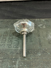 Load image into Gallery viewer, Crackle Mercury Glass Knob, Metal Flower Center, Glass Knob Dresser Drawer Pull, Mirror Cabinet Knob, Vintage Antique Hardware Knobs, Melon