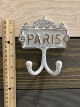 Load image into Gallery viewer, Paris Double Metal Wall Hook, Towel Hook, Bedroom Wall Hanger, Coatroom Organizer, Space Saver, Storage System, Wall Hanging, DIY, Crafts