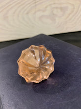 Load image into Gallery viewer, Pink Umbrella Cut Glass Knob, Scallop design with Pink Tinted Glass, Glass Knob Dresser Drawer Pull, Cabinet Knob, Vintage Knobs, Melon, DIY