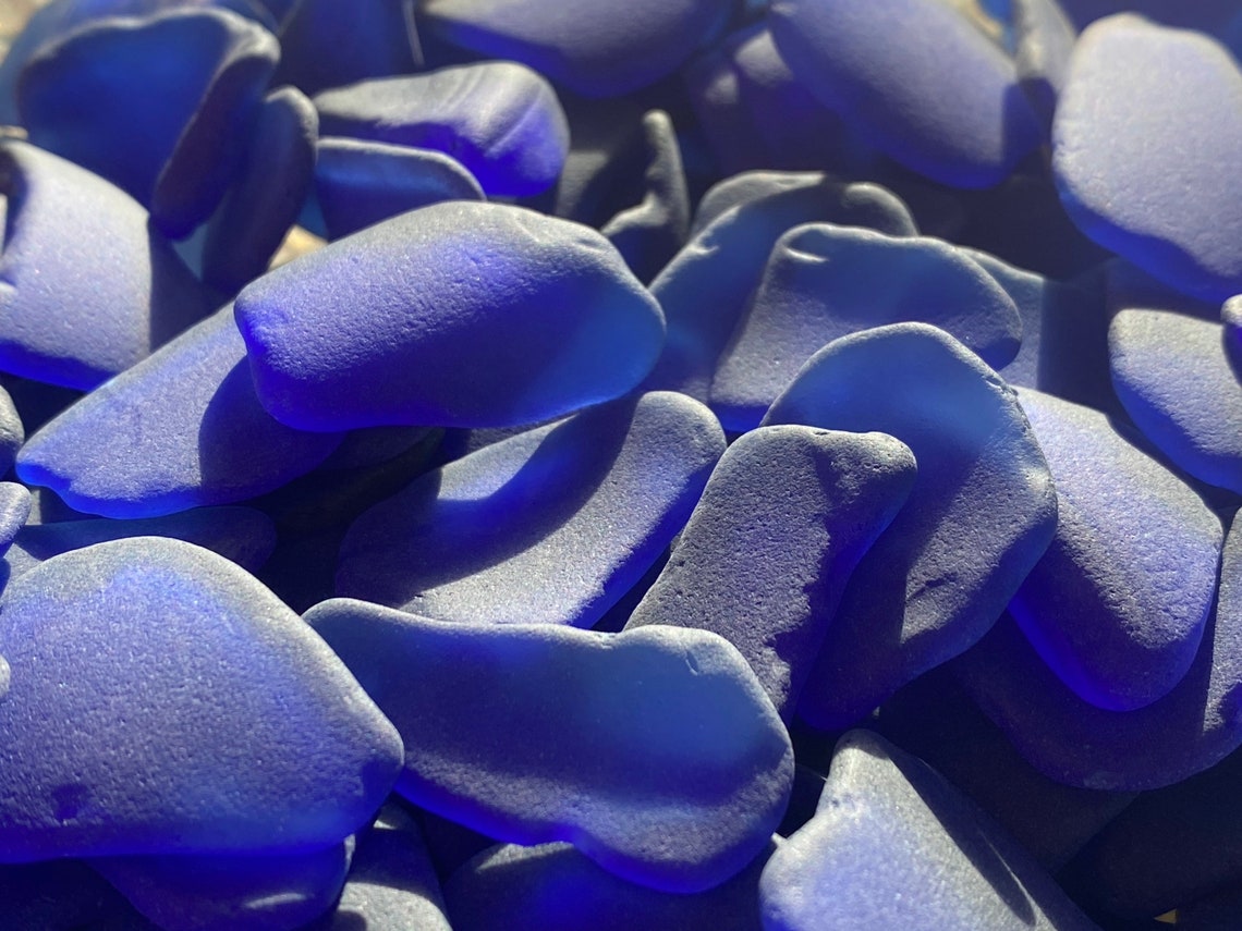 11 Oz Sea Glass Cobalt Bulk Seaglass Pieces Caribbean Tumbled Sea