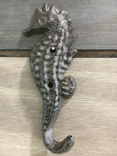 Load image into Gallery viewer, Cast Iron Seahorse Wall Towel Hook, Wall Hook, Bedroom Wall Hanger, Coatroom Organizer, Outdoor Space Saver, Storage System
