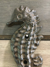 Load image into Gallery viewer, Cast Iron Seahorse Wall Towel Hook, Wall Hook, Bedroom Wall Hanger, Coatroom Organizer, Outdoor Space Saver, Storage System

