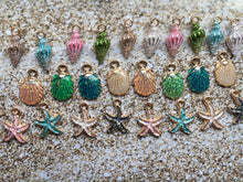 Load image into Gallery viewer, Cute Tiny Jewelry Making Charms - 5 Pieces - Starfish - Clam - Conch - Crafts - Jewelry Making - DIY - Beads - Bracelet - FREE SHIPPING!
