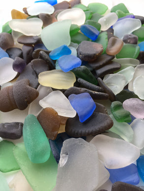 N\B Sea Glass for Crafts Tumbled Decor Bulk Seaglass Pieces Bulk 16oz for Beach Wedding DIY Crafting Vase Filler Cobalt Blue Aqua Frosted White