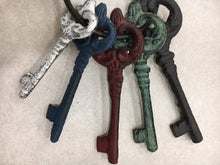Load image into Gallery viewer, Cast Iron Colorful Keys Decor - Home Decor - Cast Iron - Castiron - Beach House - Star Fish - Nautical Decor - Wedding Gift - Gift
