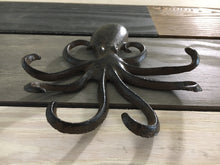 Load image into Gallery viewer, Cast Iron Octopus Wall Hook, Bedroom Wall Hanger, Coatroom Organizer, Outdoor Space Saver, Storage System, Wall Hanging, Beach Decor, Gift
