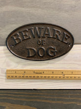 Load image into Gallery viewer, Cast Iron Beware Of Dog Wall Decor - Home Decor - Beach Decor - Coastal - Nautical - Cast Iron - Beach House - Gift - Gifts - Man Cave
