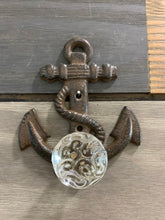 Load image into Gallery viewer, Cast Iron Wall Anchor with Clear Knob - Home Decor - Beach Decor - Coastal - Nautical - Castiron - Cast Iron - Beach House - Gift - Gifts
