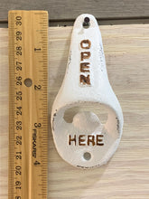 Load image into Gallery viewer, Cast Iron White Bottle Opener - Man Cave Decor - Gift - Man Gift - Decor Man Cave - Vintage - Barware - Beer Opener - Gift fo Him - Vintage
