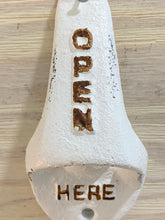 Load image into Gallery viewer, Cast Iron White Bottle Opener - Man Cave Decor - Gift - Man Gift - Decor Man Cave - Vintage - Barware - Beer Opener - Gift fo Him - Vintage
