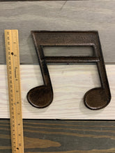 Load image into Gallery viewer, Music Note Cast Iron, Metal Music Note, Music Iron Note, Music Teacher Gift, Music Room Decor, Music Room Wall Art, Gift for musician
