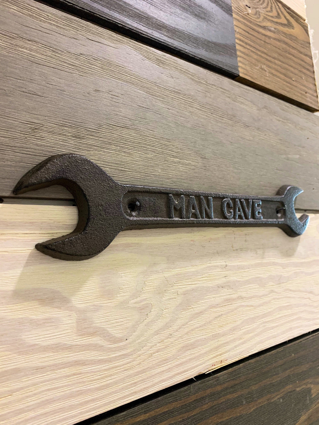 Cast Iron Man Cave Wrench - Man Cave Decor - Gift - Dad Sign - Decor Man Cave - Vintage Cast Iron - Barware - Man Cave - Dad Gift