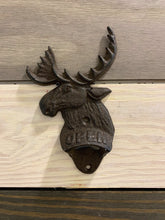 Load image into Gallery viewer, Cast Iron Moose Brown Wall Mount Bottle Opener, Rustic Brown Cast Iron Bottle Opener,Wall Mount Bottle Opener,Bottle Opener,Cast Iron Opener
