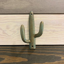 Load image into Gallery viewer, Cast Iron Patina Wall Hook Cactus - Home Decor - Beach Decor - Coastal - Nautical - Castiron - Cast Iron - Beach House - Gift - Gifts - hook
