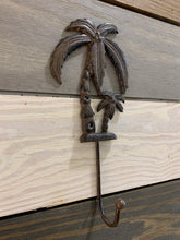 Load image into Gallery viewer, Cast Iron Palm Tree, Beach Palm Bedroom Wall Hanger Coatroom Organizer, Outdoor Space Saver, Storage System, Wall Hanging, Beach Decor, Gift

