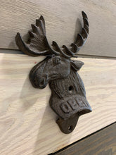Load image into Gallery viewer, Cast Iron Moose Brown Wall Mount Bottle Opener, Rustic Brown Cast Iron Bottle Opener,Wall Mount Bottle Opener,Bottle Opener,Cast Iron Opener
