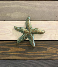 Load image into Gallery viewer, Cast Iron Patina Starfish Wall Decor - Home Decor - Cast Iron - Castiron - Beach House - Star Fish - Nautical Decor - Wedding Gift - Gift
