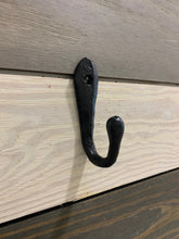 Load image into Gallery viewer, Cast Iron Wall Hook, Bedroom Wall Hanger, Coatroom Organizer, Outdoor Space Saver, Storage System, Wall Hanging, Beach Decor, Gift
