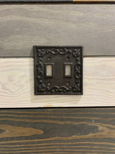 Load image into Gallery viewer, Cast Iron Cover,Shabby Chic, Vintage Style Cast Iron, Metal Double Switch Plate, Light Switch plates, Switch plate Cover, Light Switch Cover
