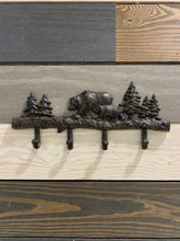 Load image into Gallery viewer, Cast Iron Bear Hook, Cast Iron 4 Coat Hook, Towel Hook, Bedroom Wall Hanger, Outdoor Space Saver, Storage System, Wall Hanging

