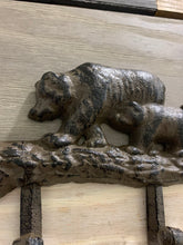 Load image into Gallery viewer, Cast Iron Bear Hook, Cast Iron 4 Coat Hook, Towel Hook, Bedroom Wall Hanger, Outdoor Space Saver, Storage System, Wall Hanging
