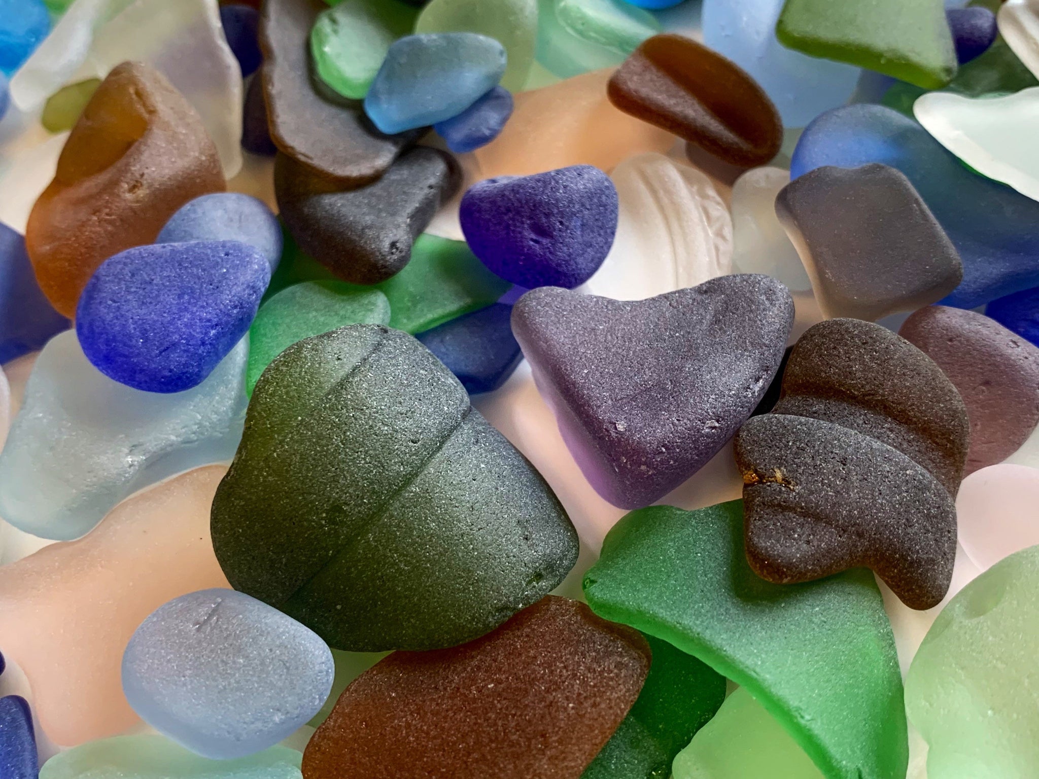 Mixed Sizes of Sea Glass Frosty Sea glass Ocean Tumbled Beach