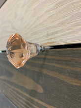 Load image into Gallery viewer, Pink Umbrella Cut Glass Knob, Scallop design with Pink Tinted Glass, Glass Knob Dresser Drawer Pull, Cabinet Knob, Vintage Knobs, Melon, DIY
