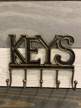 Load image into Gallery viewer, Keys Wall Decor With Hooks, Wall Decor, Key Metal Wall Hook, Vintage Wall Hanging Hook, Cast Iron Keys Hook, Keys Wall Decor With 4 Hooks
